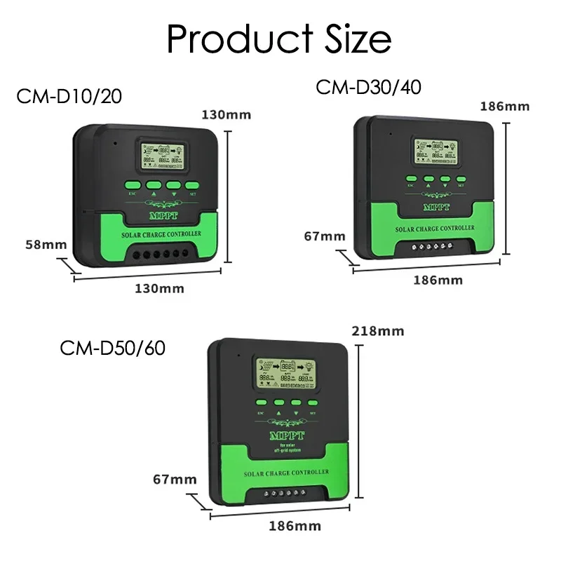 MPPT Solar Charge Controller 12V 24V Auto WiFi Solar Panel Regulator 60A 50A 40A 30A 20A 10A Dual USB LCD Display Controller
