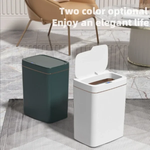 2025 New 15L Smart Trash Can Automatic Touchless Smart Sensor Sensing Trash Can Waterproof Bathroom Kitchen Bedroom Trash Can.