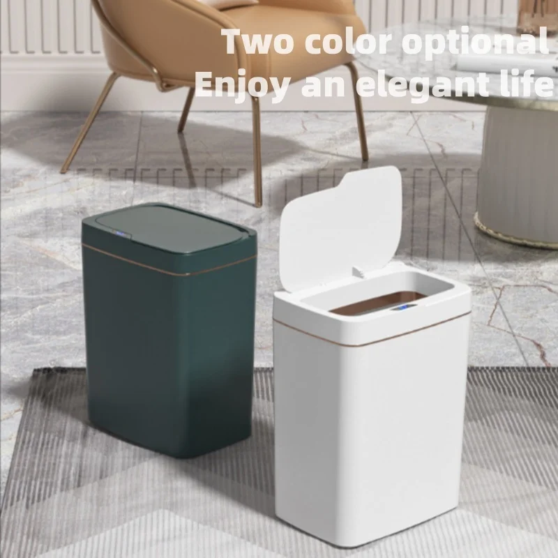 2025 New 15L Smart Trash Can Automatic Touchless Smart Sensor Sensing Trash Can Waterproof Bathroom Kitchen Bedroom Trash Can.