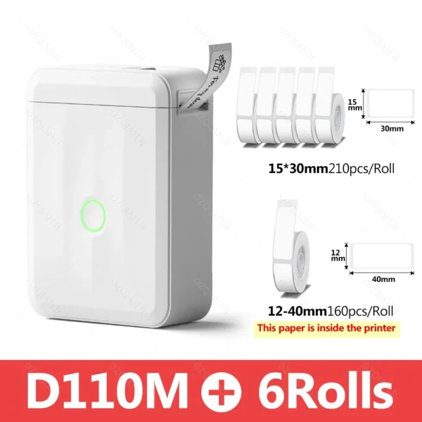 Niimbot D110 Smart Portable Label Printer Mini Pocket Thermal Sticker Maker Self-adhesive Label Papers For Office Home USE