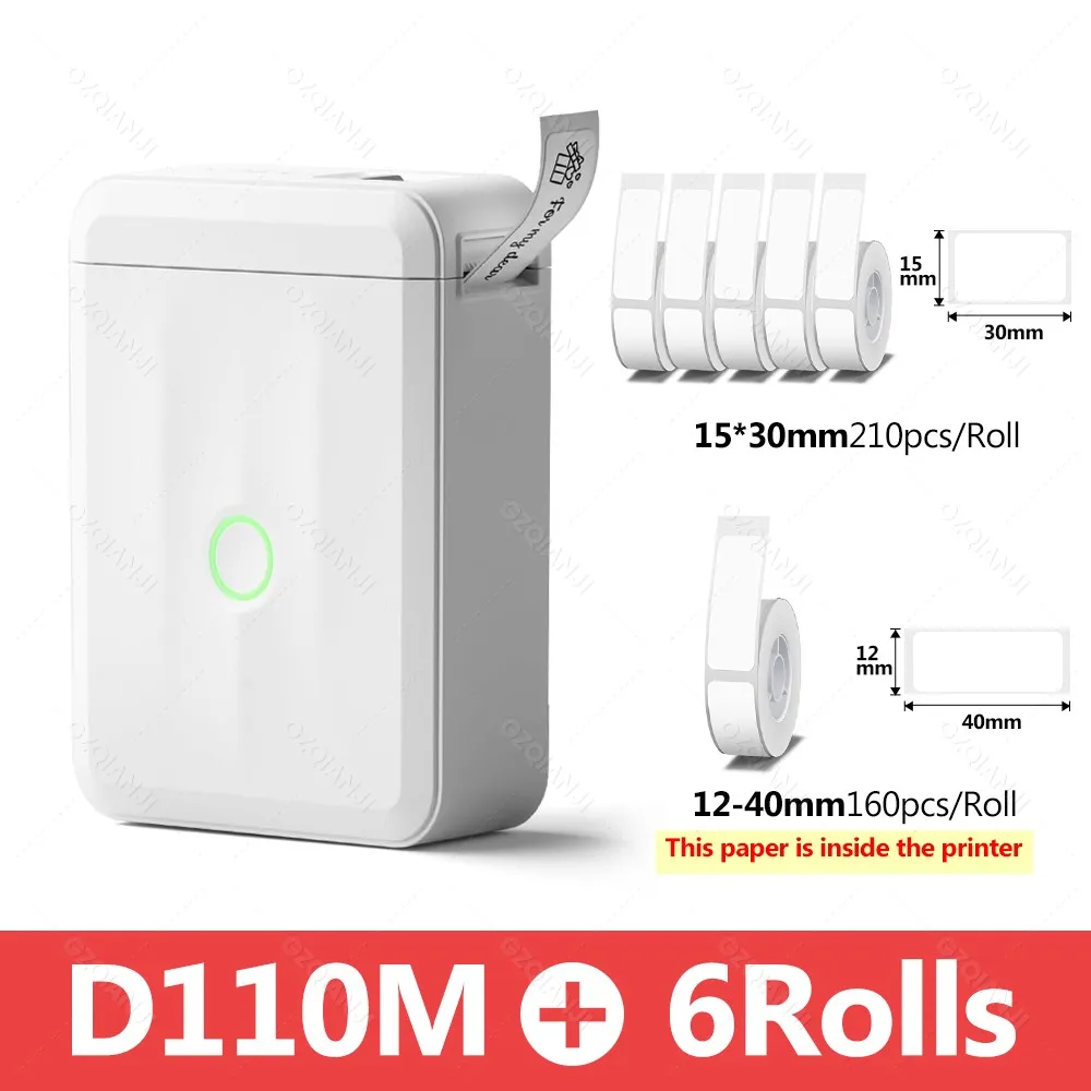 Niimbot D110 Smart Portable Label Printer Mini Pocket Thermal Sticker Maker Self-adhesive Label Papers For Office Home USE