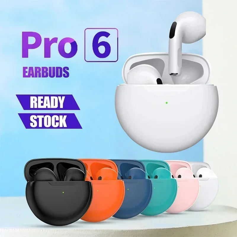 Pro 6 TWS Wireless Headphones with Mic Fone Bluetooth Earphones Sport Earbuds Running Pro6 Headset for Apple IPhone Xiaomi