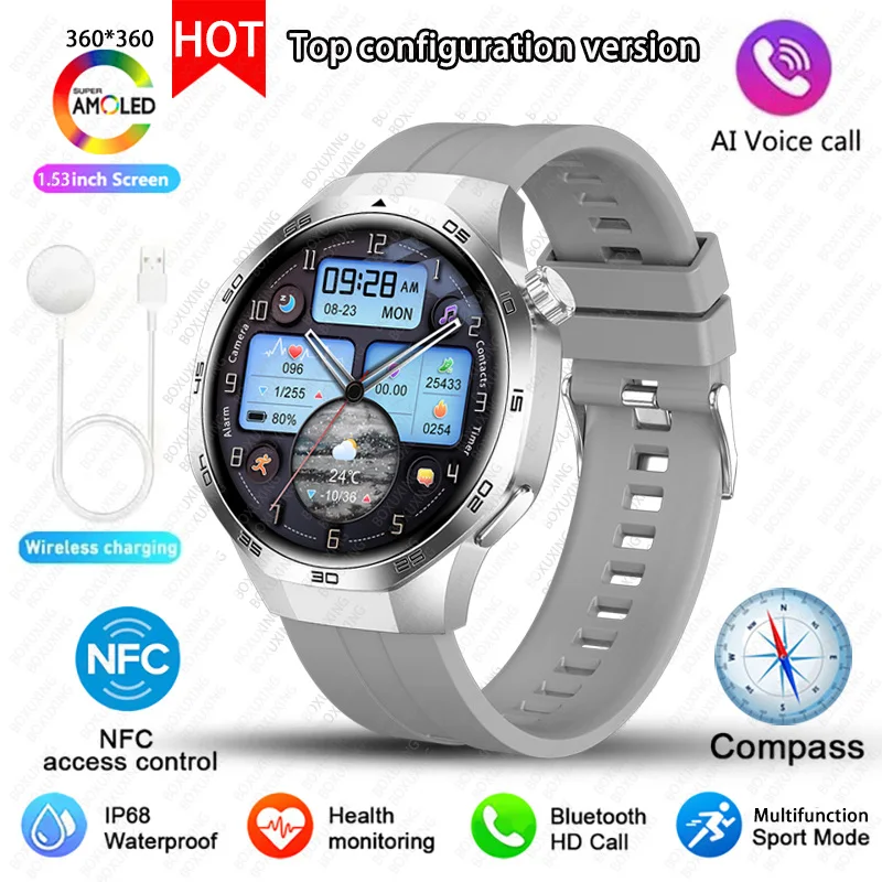 New For Huawei Watch GT5 Pro Smart Watch HD AMOLED Screen NFC GPS Tracker Bluetooth Call Health Waterproof Smartwatch Men Women