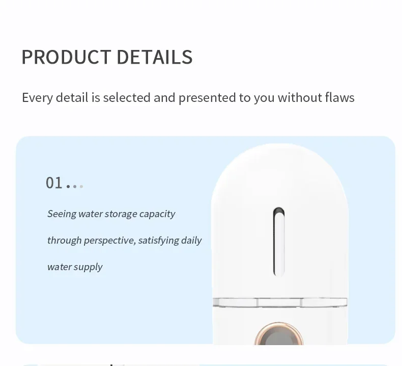 1PC Mini Portable Humidifier Nano Mister Facial Steamer Device Beauty Spray Hydrating Apparatus Cold Spray ApparatusRechargeable