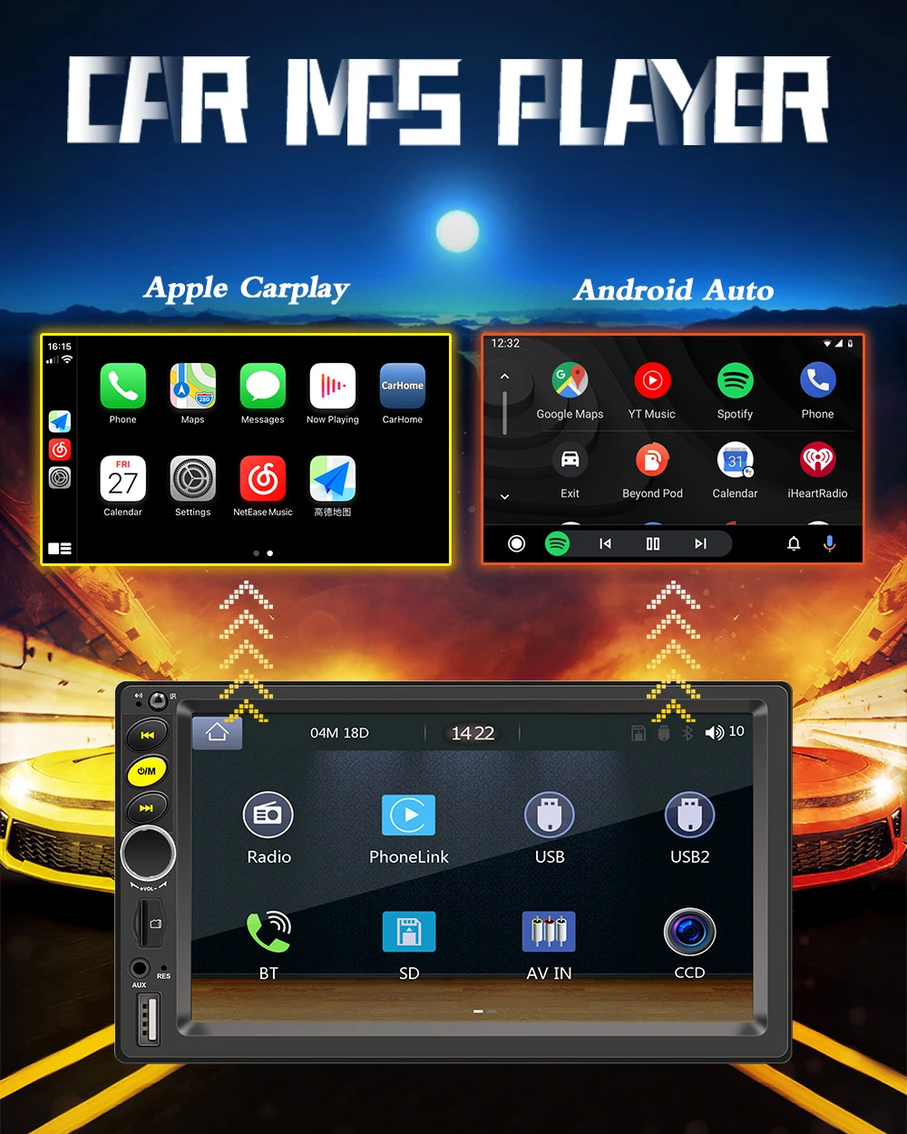7/9/10 inch Universal Android 13 Car Radio 64G Autoradio android 2 Din car radio GPS BT Central Multimedia Smart car systems