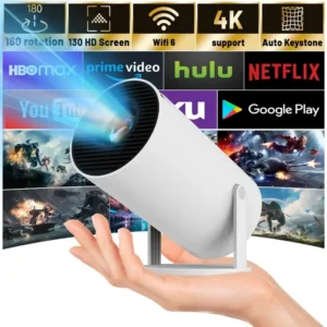 M5 4K 1080P USB plug Compact Portable Projector with Auto Keystone Correction and Smartphone Compatibility, Ideal Gift