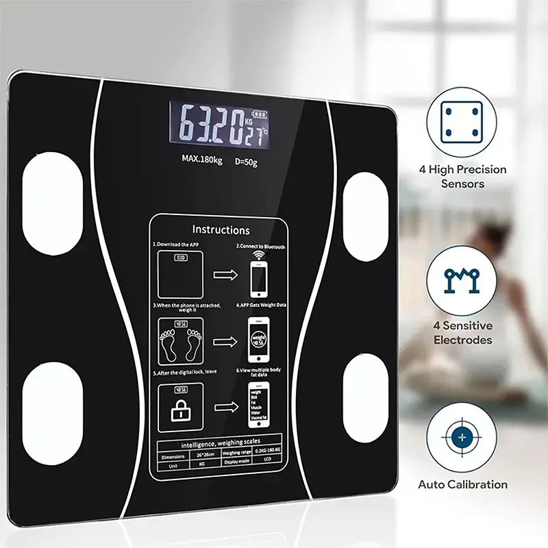 New charging smart app synchronizes body fat scales bathroom digital proportions Bluetooth weight loss body fat scales