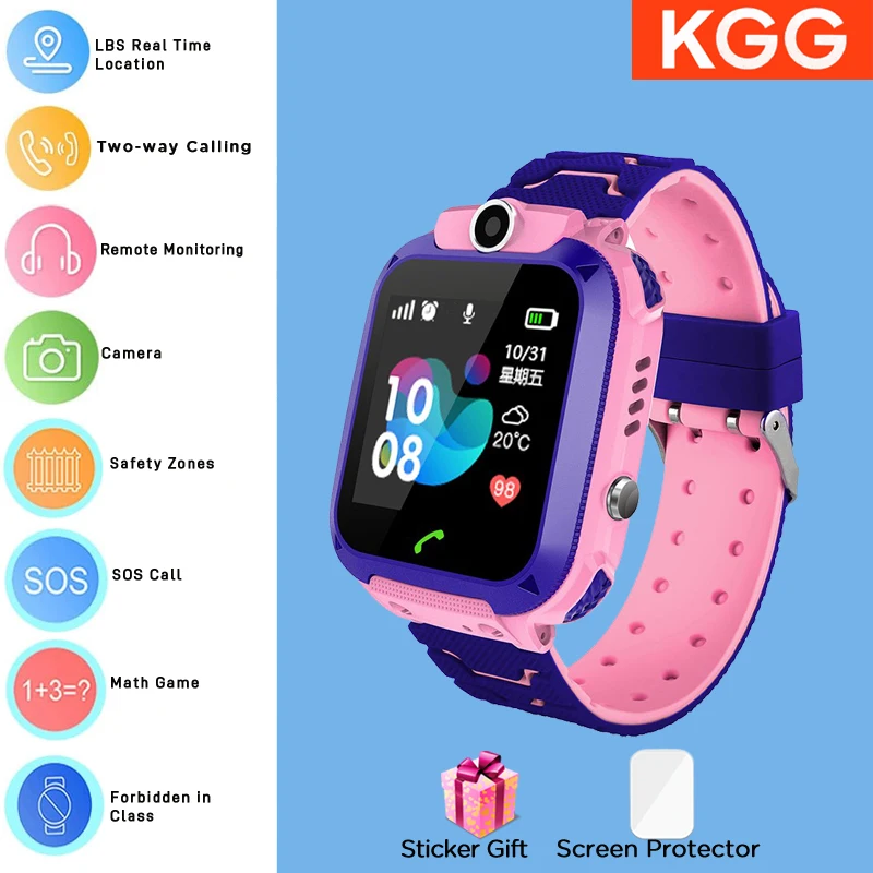 ﻿ Kids Smart Watch Phone 4G Sim Card 2G Internet SOS LBS Location Call Child SmartWatch Camera Waterproof Clock For Boys Girls