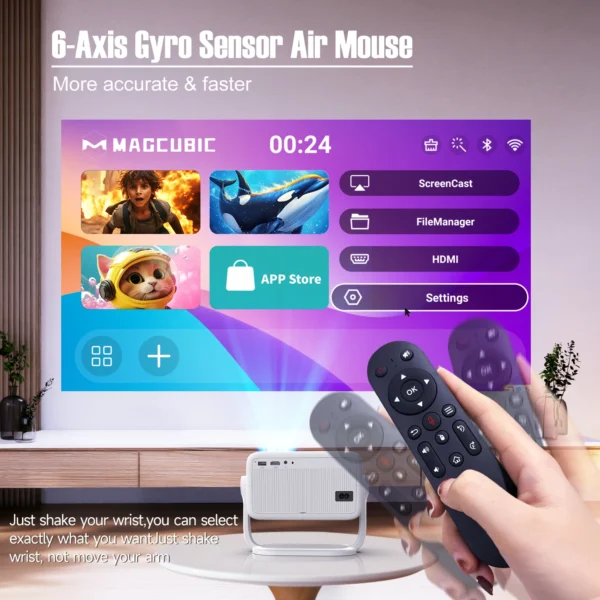 Magcubic Native 1080P 650ANSI 4K Android 11 L018 360° Projector With Auto Keystone Focus Air Mouse Wifi6 BT5.2 Portable Outdoor