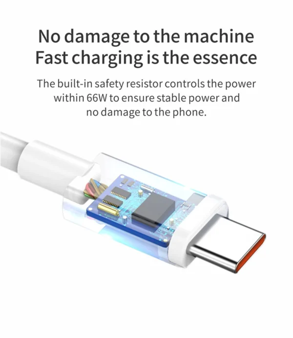 6A 66W Super Fast EU Wall Charger For Huawei Mate 40 50 60 P50 Nova 8 9 10 Honor 90 100 X7 X8 X9 Magic Type C Charging USB Cable