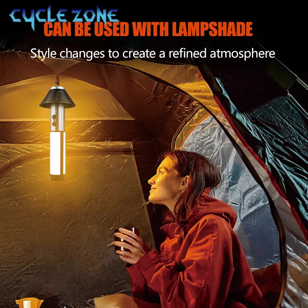 Multi-functional Camping Light 2 in 1 Rechargeable Telescopic Camping Lantern Flashlight with Hook Outdoor Emergency Work Light