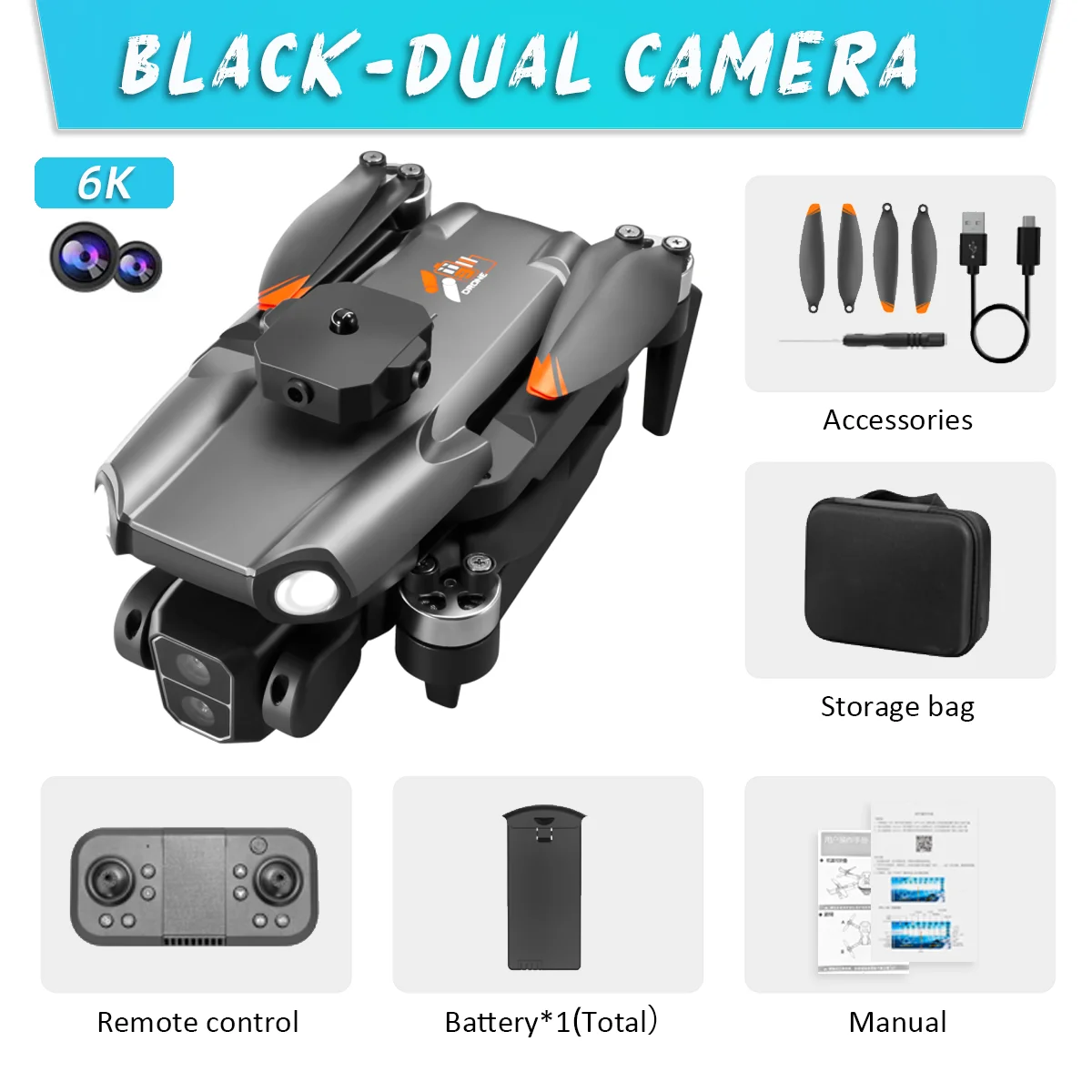 KBDFA Professional S119 Drone 8K With Dual Camera 5G WIFI Smart Obstacle Avoidance FPV Brushless Motor RC Quadcopter Mini Dron