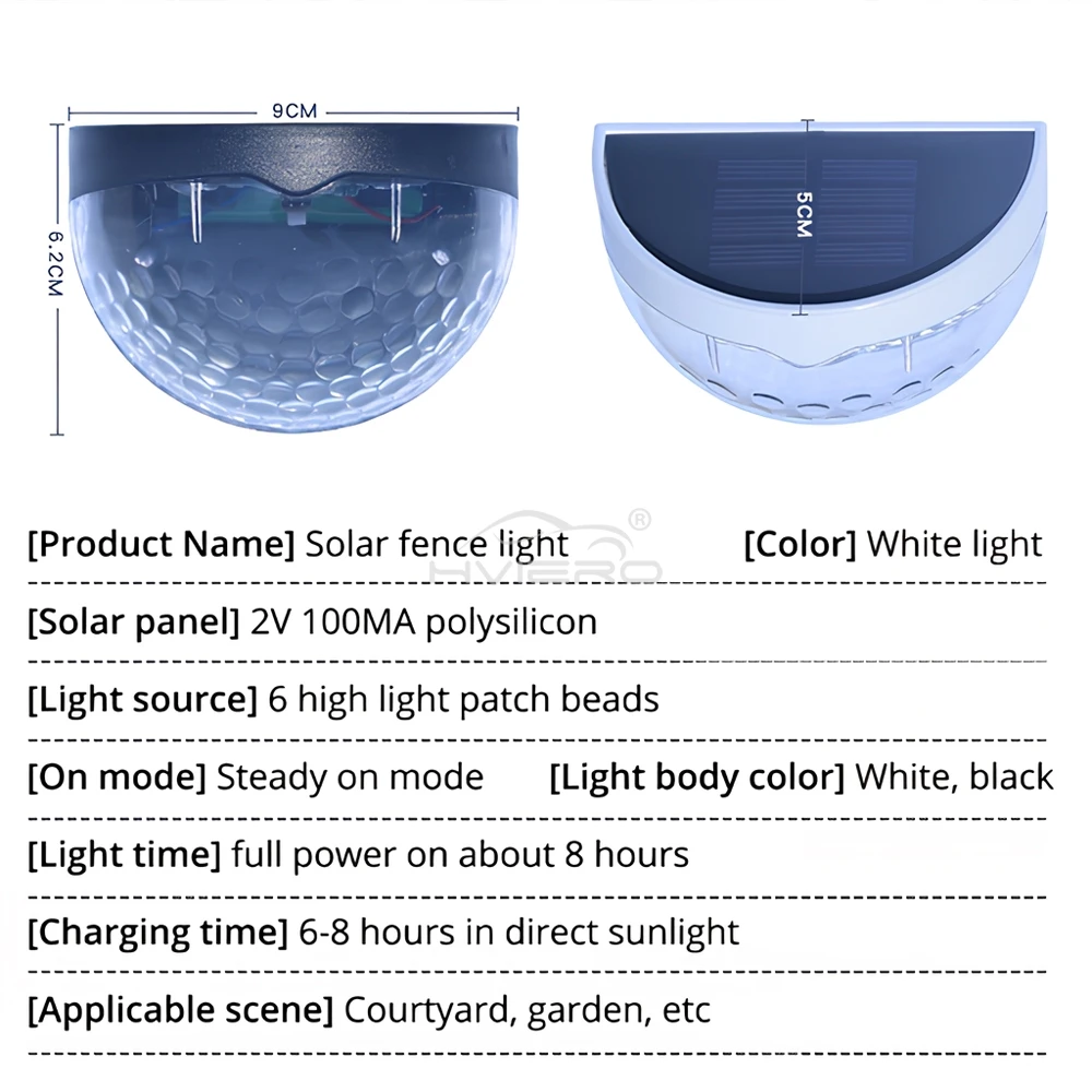 Outdoor Wall Lamp Solar Hedge Light 6LED Half Round Ladder Courtyard Garden Induction IP65 Waterproof Decoration Lighting Bright