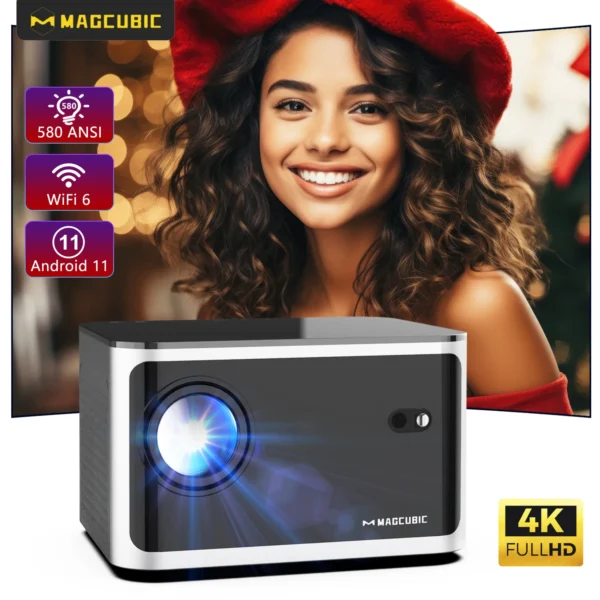 Magcubic 580ANSI Auto Focus Projector Android 11 4K 1080P Wifi6 Voice Control Allwinner H713  BT5.0 Home Cinema HY350 Pro