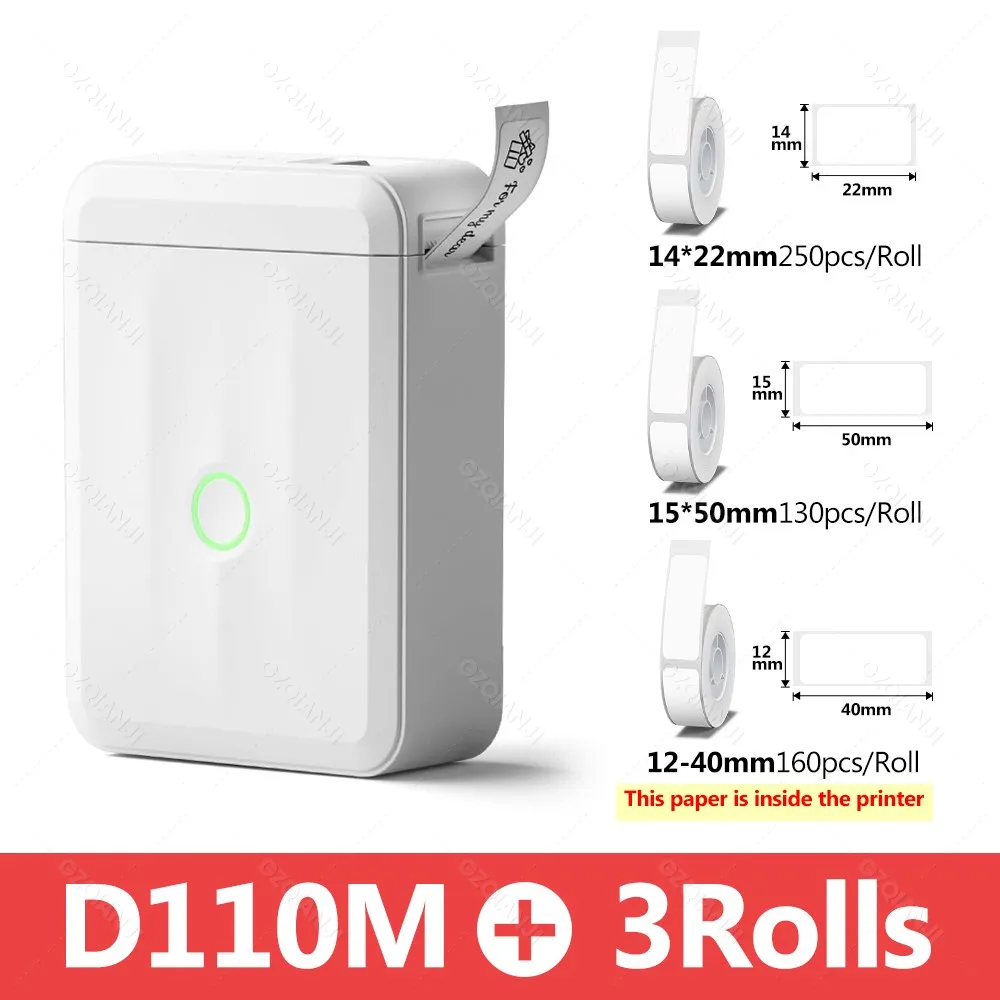 Niimbot D110 Smart Portable Label Printer Mini Pocket Thermal Sticker Maker Self-adhesive Label Papers For Office Home USE