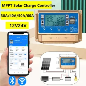 S8590ac90adb149408015f8ff6f40b7f1r.webp 12V/24V 30A/40A/50A/60A High Definition LCD Large Digital Display Bluetooth WIFI Solar Charge Controller MPPT Controller Solar