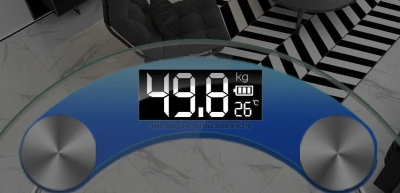 LCD Display High-Definition Digital Scale Round Shape Bathroom Body Weight Scale 0.2-180KG Precision Floor Electronic Scales