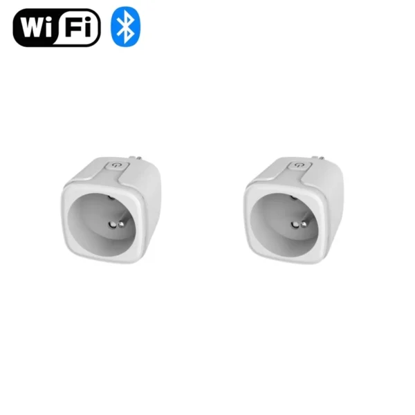 Tuya Smart Plug WiFi&Bluetooth FR Socket 16A with Power Monitor Voice Control Timing Smart Life Control Works with Alexa Google