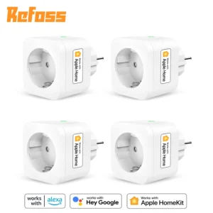 Refoss 16A HomeKit Smart EU Plug WiFi Socket Power Monitoring Timing Function Voice Control Support Alexa Google Assistant