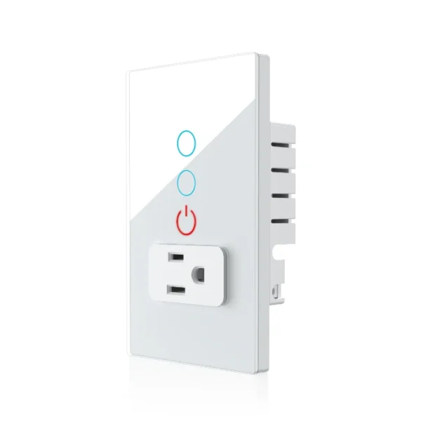 Wifi Smart Tuya Light Switch Stairs Mexico US Wall Socket American Plug Outlet Intelligent Glass Panel Remote Alexa Google Home