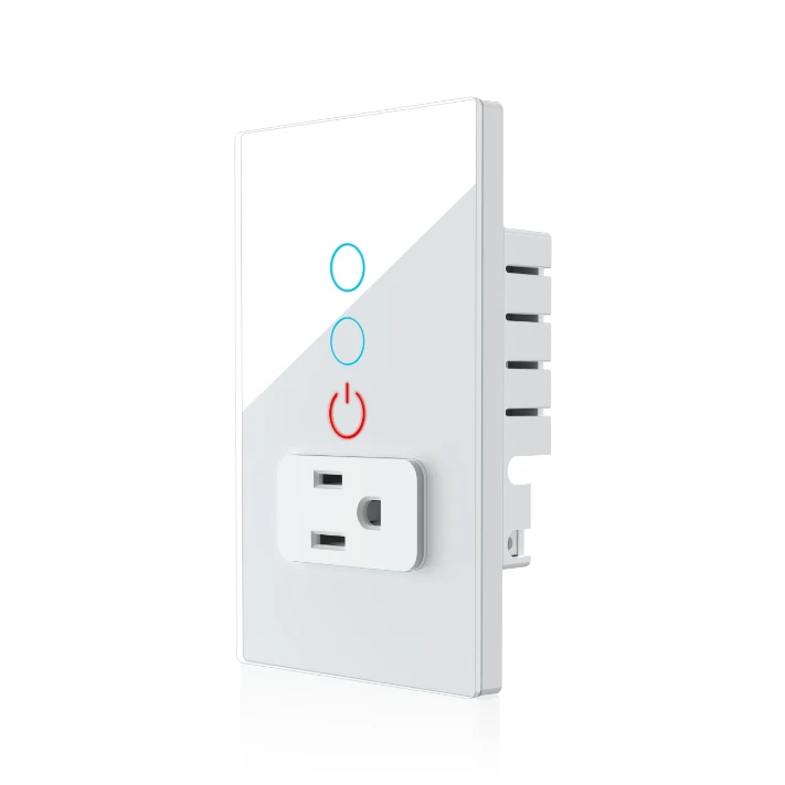 Wifi Smart Tuya Light Switch Stairs Mexico US Wall Socket American Plug Outlet Intelligent Glass Panel Remote Alexa Google Home