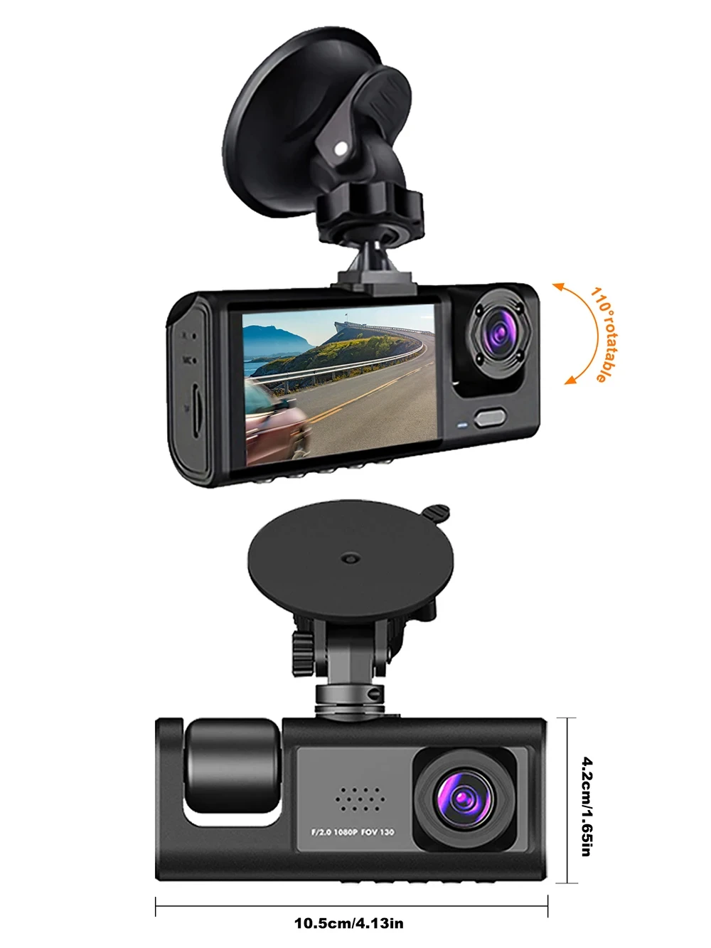 Dash Cam for Cars WIFI APP Car DVR 3 Channel Front Camera Video Recorder Rear View Camera for Vehicle Black Box Car Assecories