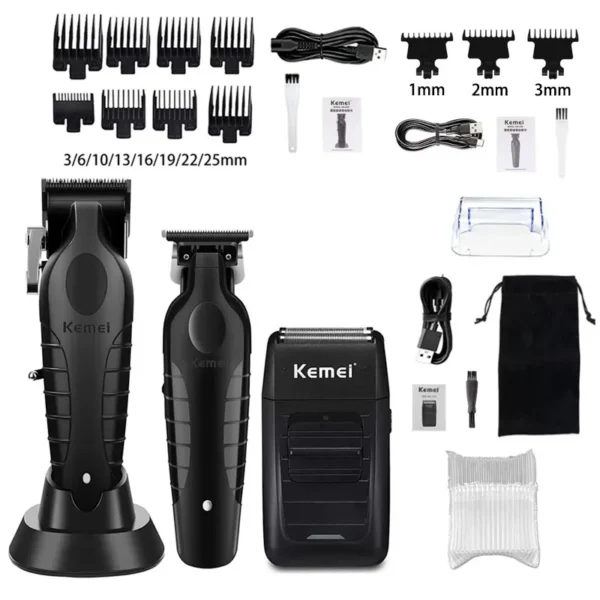 Kemei KM-2296 KM-2299 KM-1102 Professional Hair Clipper Kit Electric Shaver Male Hair Cutting Machine Men’s Cordless Trimmer
