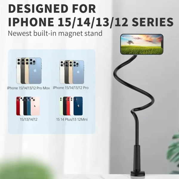 Cellphone bracket Magnetic phone holder For magsafe Macsafe cradle Desk mobile support adjustable Bedside Gooseneck Lazy Long