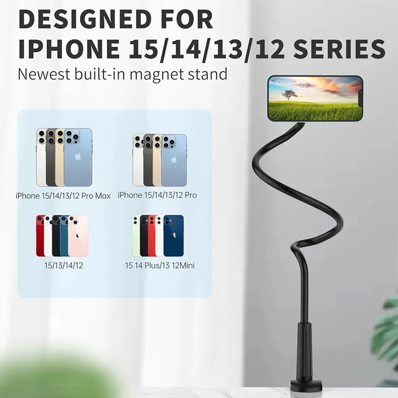 Cellphone bracket Magnetic phone holder For magsafe Macsafe cradle Desk mobile support adjustable Bedside Gooseneck Lazy Long