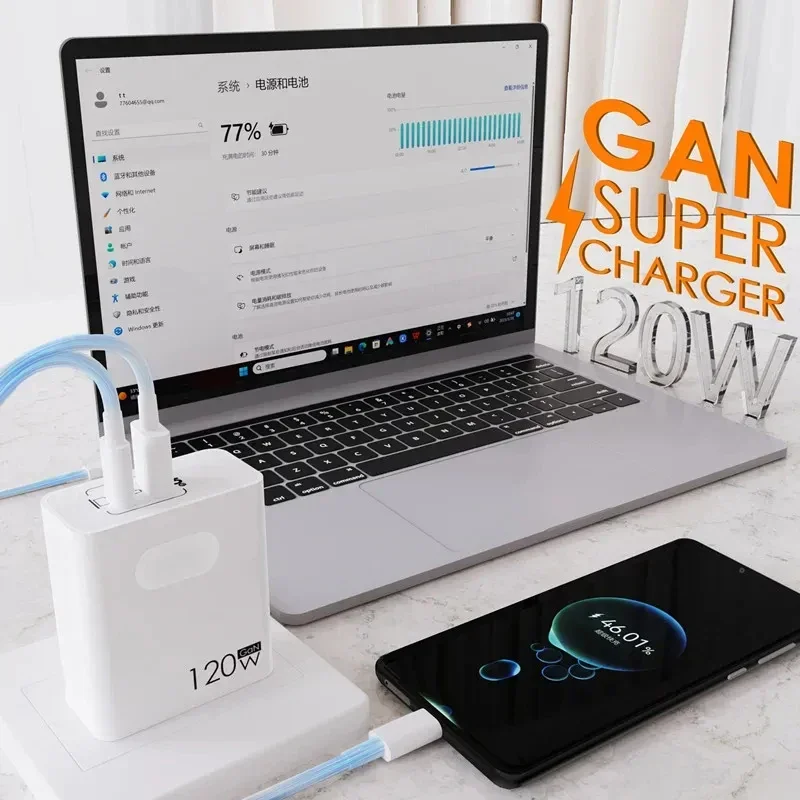 Xiaomi 120w Fast Charger USB C Super Quick Charging Adapter PD USB Mobile phone Charger For Iphone Huawei Laptop Tablet Macbook