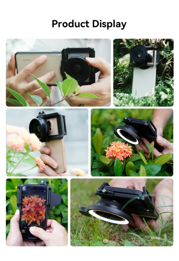 APEXEL 10-20X Zoom Macro Lens HD Micro Phone Camera Lenses with LED Fill Light for iPhone Samsung all Smartphones Eyelash Macro
