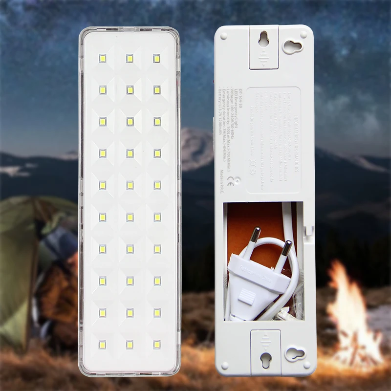 LED Emergency Light Rechargeable Portable Indoor Fire Fighting Lamps Wall-mounted Home Lights 30LEDs Exit Lamp Camping Lantern