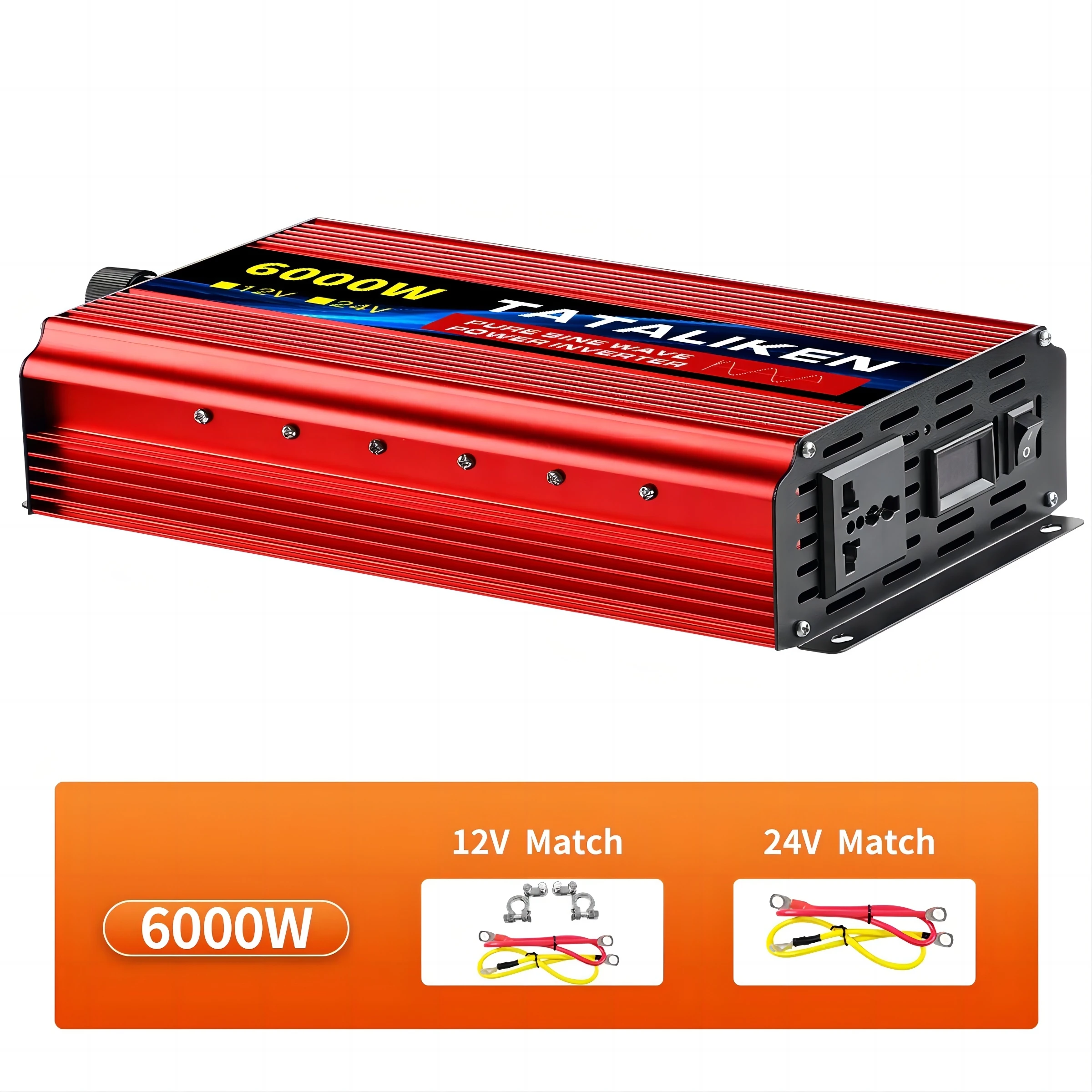 Pure Sine Wave Inverter 1000W-4000W DC 12V/24V to AC 220V 50hz Power Inverter Charger  Adapter Universal Socket