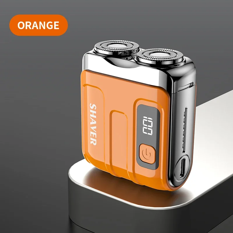 Travel Electric Shaver For Men Double Floating Magnetic Blade Head Portable Beard Knife Rechargeable MINI Rotary Electric Razor