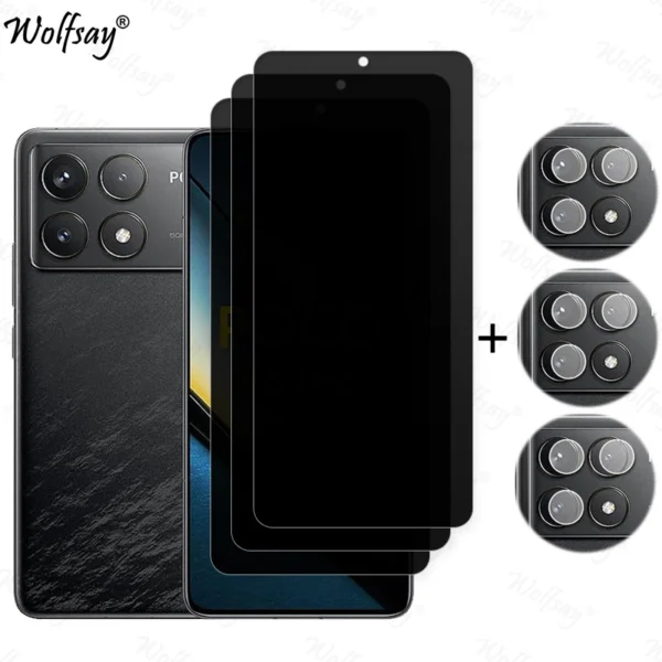 Privacy Screen Protector For Xiaomi Poco F6 Pro Anti-Spy Tempered Glass For Poco F6 M6 X6 Pro Camera Glass For Poco F6 Pro Glass