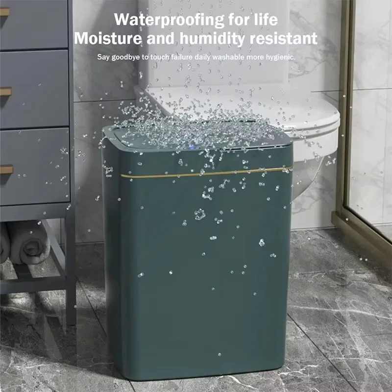 2025 New 15L Smart Trash Can Automatic Touchless Smart Sensor Sensing Trash Can Waterproof Bathroom Kitchen Bedroom Trash Can.