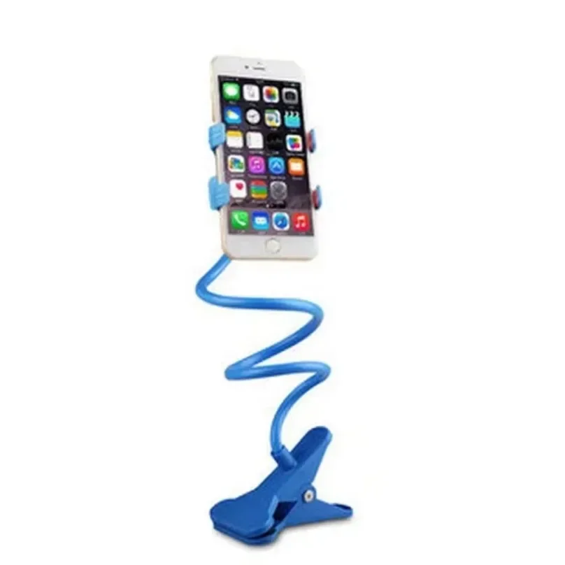360° Rotation Adjustable Spiral Long Arm Phone Holder Clip Lazy Bedside Table Side Phone Stand for Live Record Cellphone Bracket