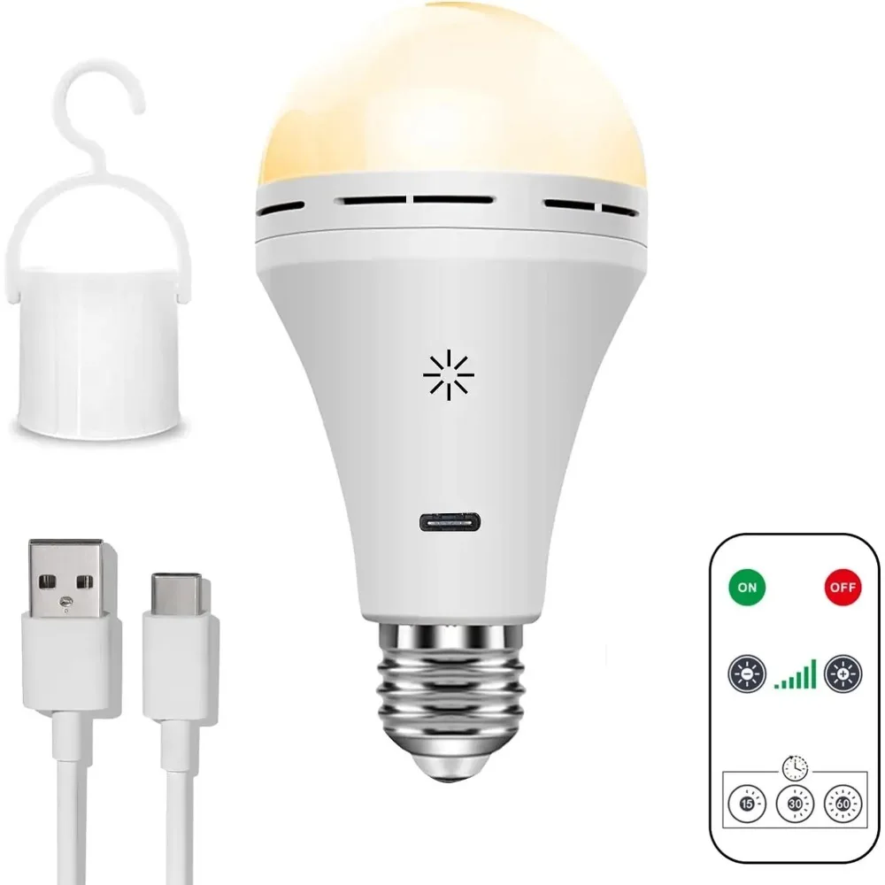 Smart Touch dimming Wireless USB battery light rechargeable led bulb Remote timing switch  for Garage outdoor tent  home use