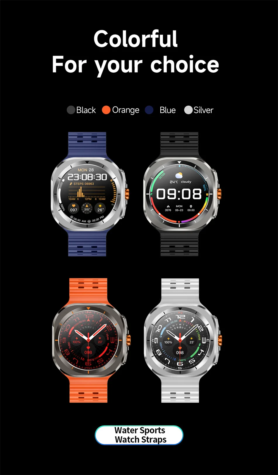 2025 New For Samsung Galaxy Watch 7 Ultra GPS NFC Smart Watch Men 1.43 " AMOLED Always Display IP68 BT Call Sports Smartwatches