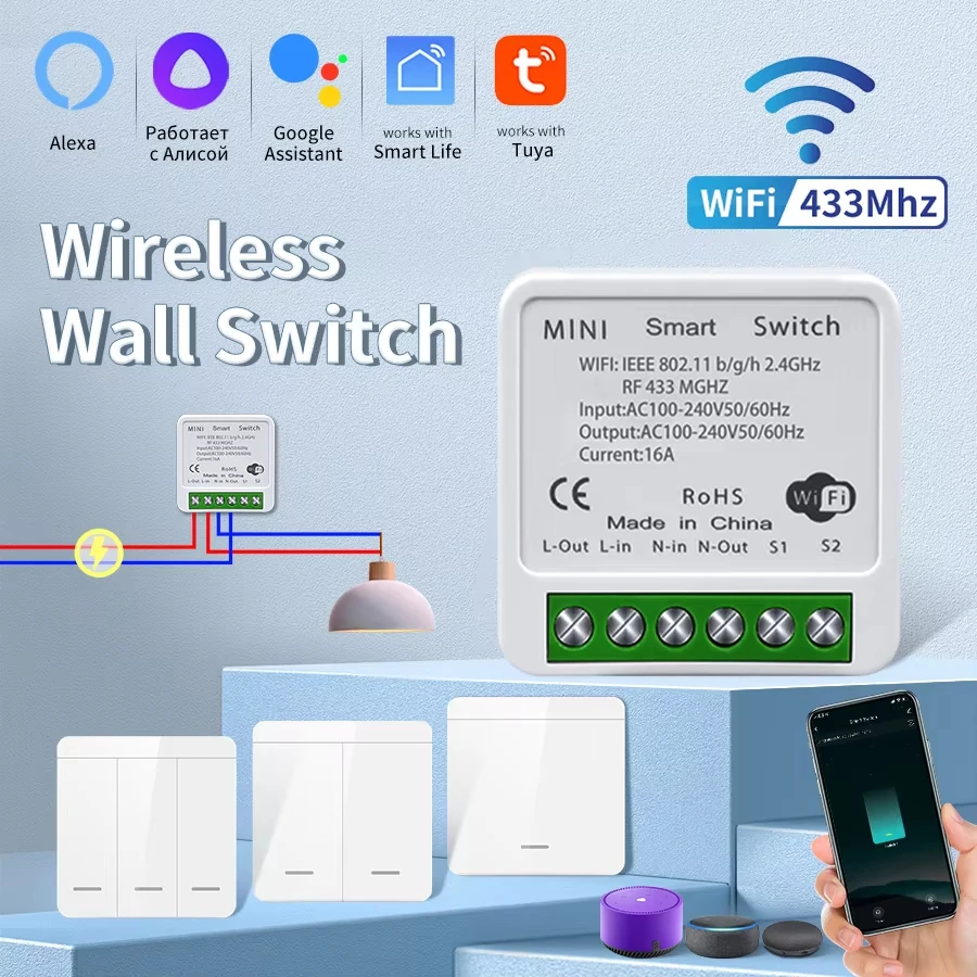 S8fb456361a854b09b90dd745f3b6aa8fz.webp Tuya WiFi Smart Light Switch Smart Home Wireless RF 433mhz Push Button Wall Switch Via Alexa Google Home Alice Smart Life App