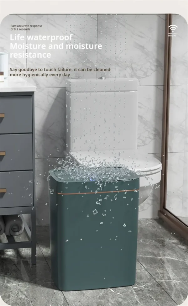 2025 New 15L Smart Trash Can Automatic Touchless Smart Sensor Sensing Trash Can Waterproof Bathroom Kitchen Bedroom Trash Can.