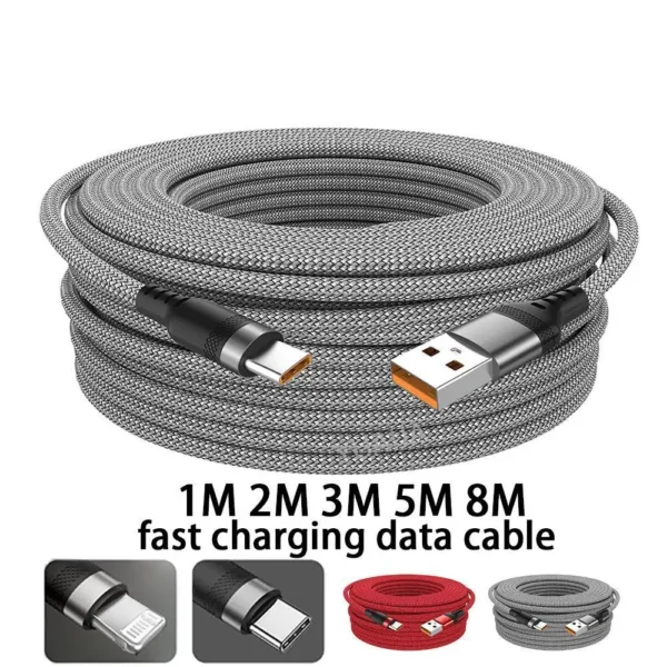 USB TYPE C Fast Charge Cable LIGHTNING 3m 5 Meters USB C Android Micro USB Extend Charging Cable for iPhone 14 Xiaomi OnePlus