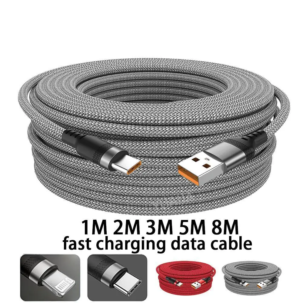 USB TYPE C Fast Charge Cable LIGHTNING 3m 5 Meters USB C Android Micro USB Extend Charging Cable for iPhone 14 Xiaomi OnePlus