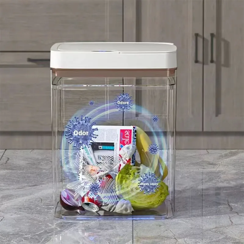 2025 New 15L Smart Trash Can Automatic Touchless Smart Sensor Sensing Trash Can Waterproof Bathroom Kitchen Bedroom Trash Can.