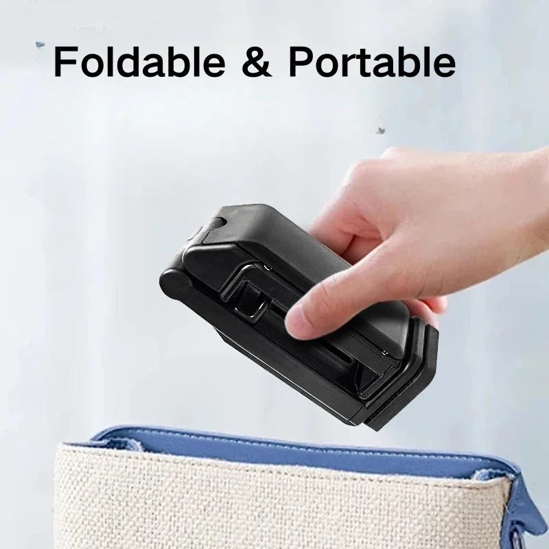 Foldable Mini Phone Holder for Airplane Travel - 360° Rotatable Stand, Portable Car Mount for Train Seat & Desk Use, Hands-Free