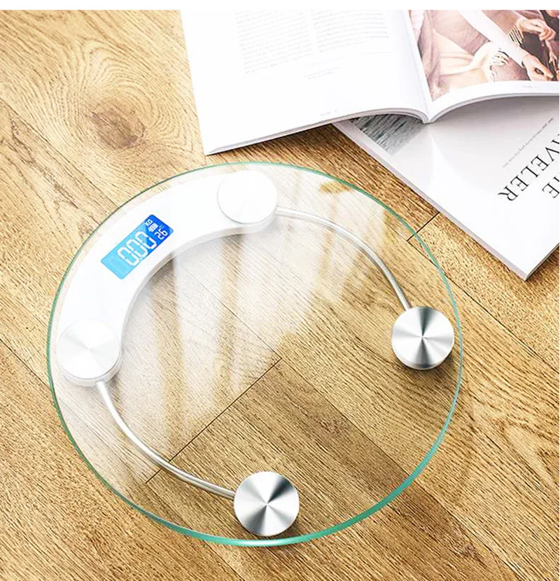 LCD Display High-Definition Digital Scale Round Shape Bathroom Body Weight Scale 0.2-180KG Precision Floor Electronic Scales