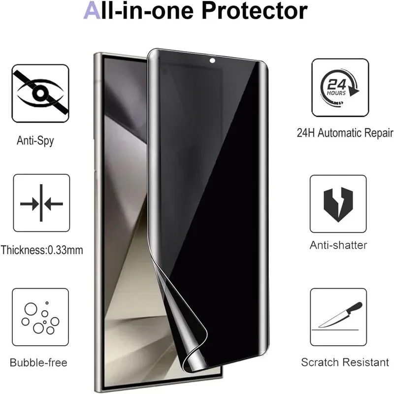 4Pcs Anti-Spy Hydrogel Film for Samsung S21 S23 S22 S24 Ultra FE S10 S8 S9 Plus Note 20 Ultra 9 10 Plus Privacy Screen Protector