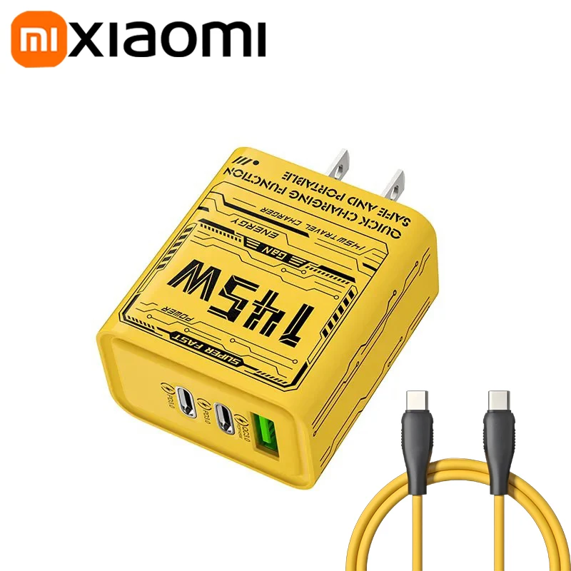 Xiaomi 145W Ultra Fast Charging 3-Ports PD USB Mobile Phones Charger EU/US/UK Plug Wall Adapter For iPhone Samsung Huawei NEW