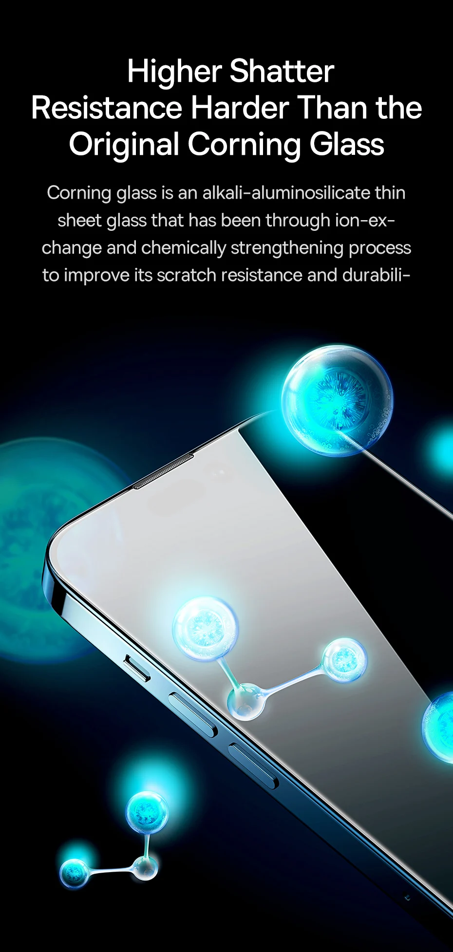 Baseus 0.4mm Corning Tempered Glass for iPhone 16 15 14 13 Pro Max Plus Screen Protector Anti-Peeping Auto Installation Film