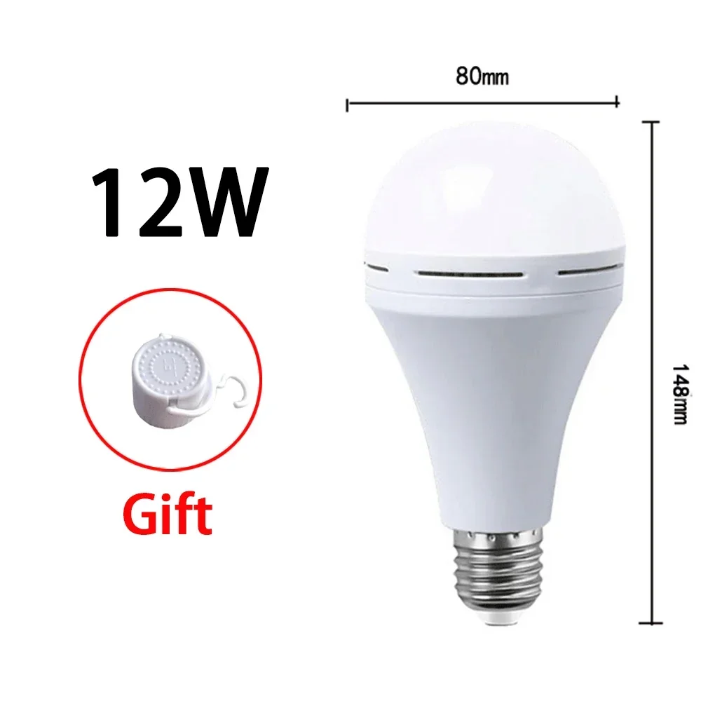 7/9/12/15W LED White/Warm Emergency Light Bulb E27 AC Rechargeable Battery Light Household Stair Passage Light Accessories